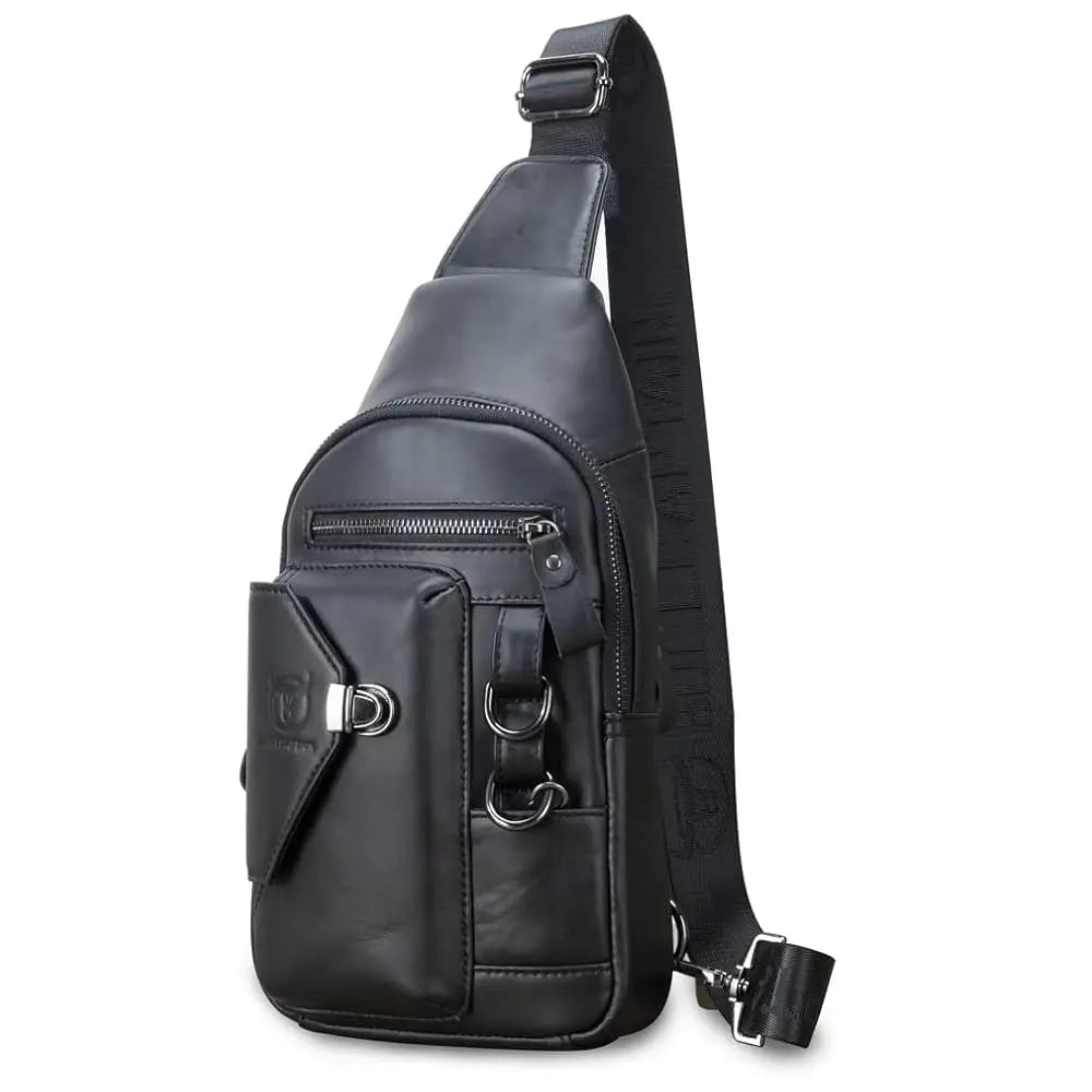 Vintage Leather Sling Bag Backpack for Men Crossbody Shoulder Chest Day Pack Backpacks