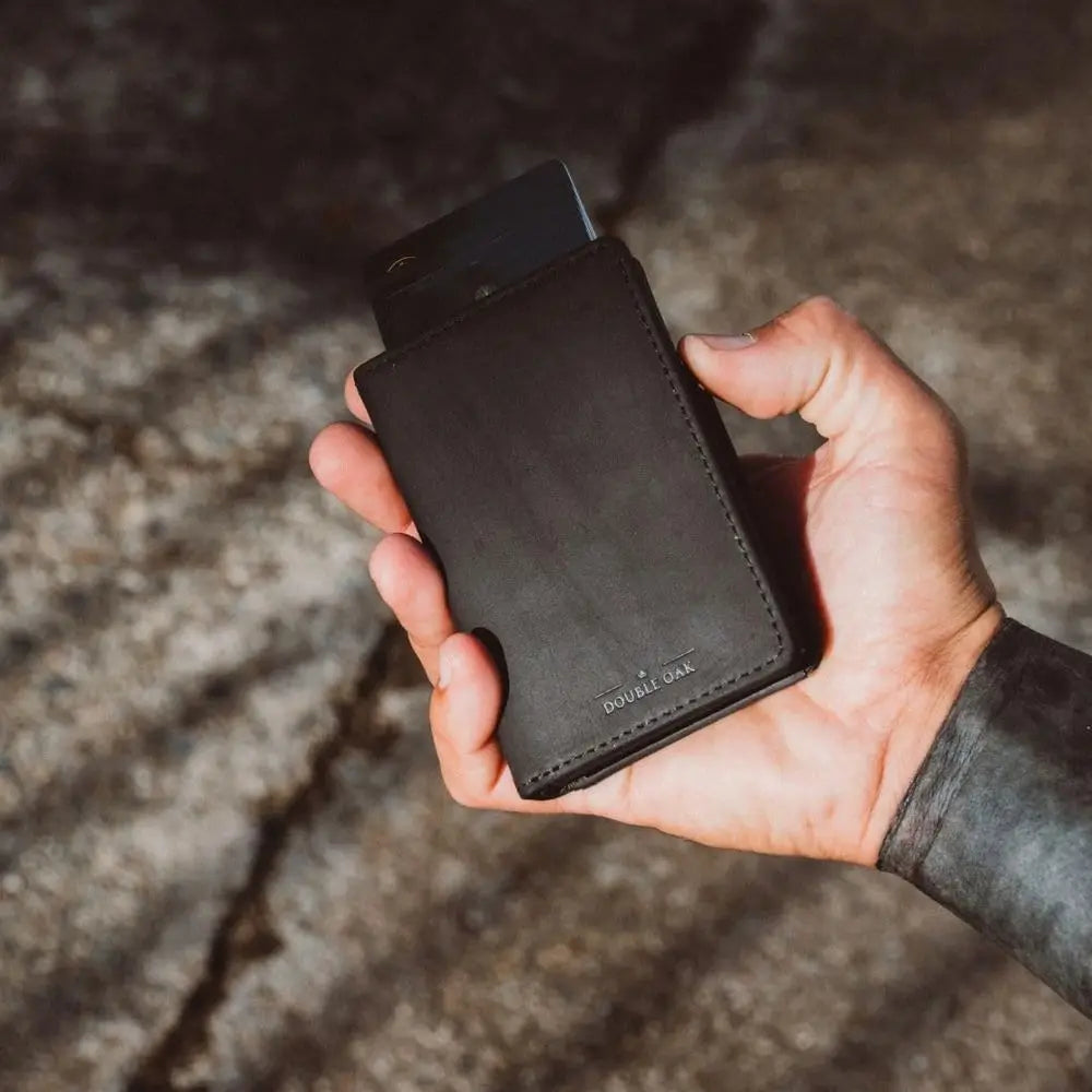 Upgraded Leather Minimalist Wallet for Men: Slim Design Holds 10+ Cards and Cash