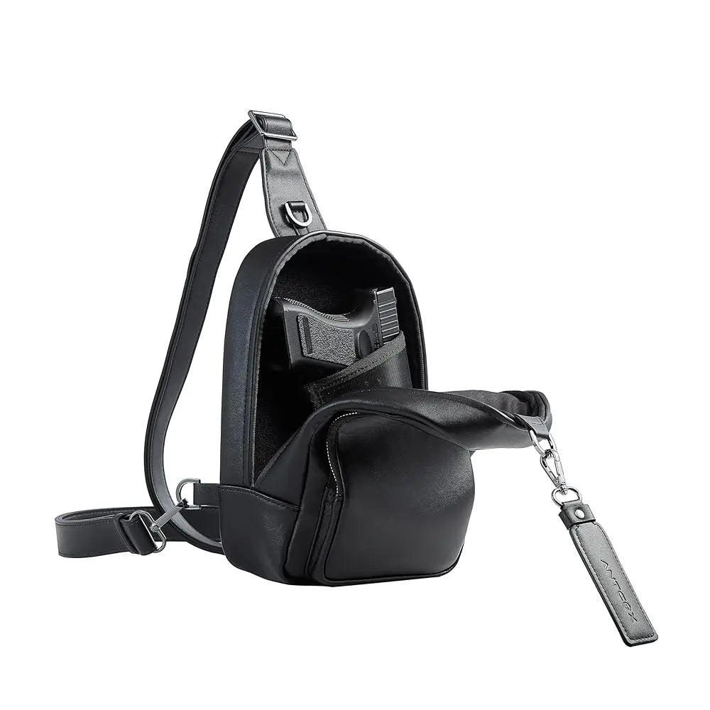 CCW Sling bag for Women & Men-Magnetic closure Cusual EDC bag with fast access-Concealed carry crossbody bag for Women & Men-