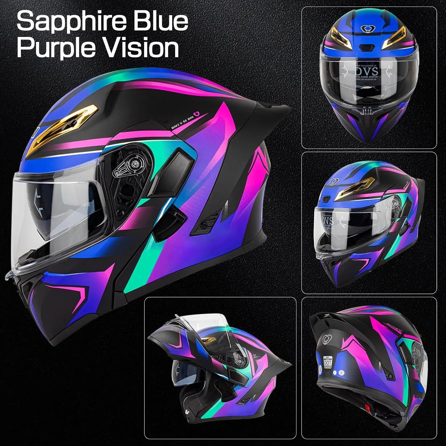 Bluetooth Modular Motorcycle Helmet DOT Certified Flip Up Full Face Integrated Anti-Fog Dual Mask Helmet Street Motorcycle Helme