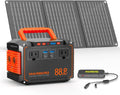 88.8Wh Portable Power Station with30WSolar Panel150WPeak Camping Solar Generator Power Bank with AC Outlet(2*AC2*USB A 2*USB C)