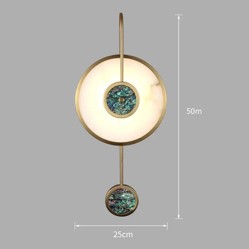 Nordic Marble Wall Lamp Circular Light Luxury Living Room Background Wall Dining Room Bedroom Bedside Background Wall Lamp