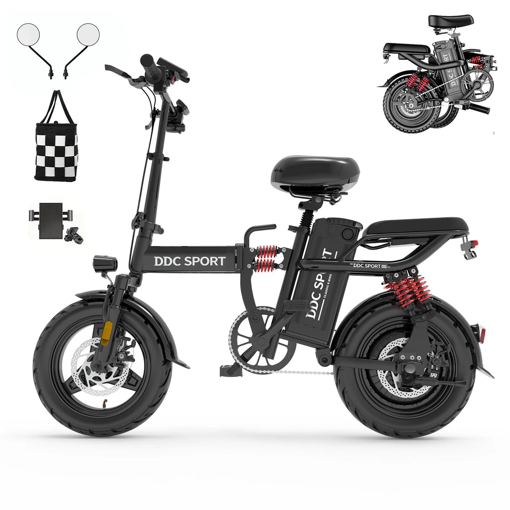 Folding Electric Bike, Electric Bicycle with 48V 14AH Removable Battery, Folding Electric Bike for Adults Teens,14'' Ebike Urban