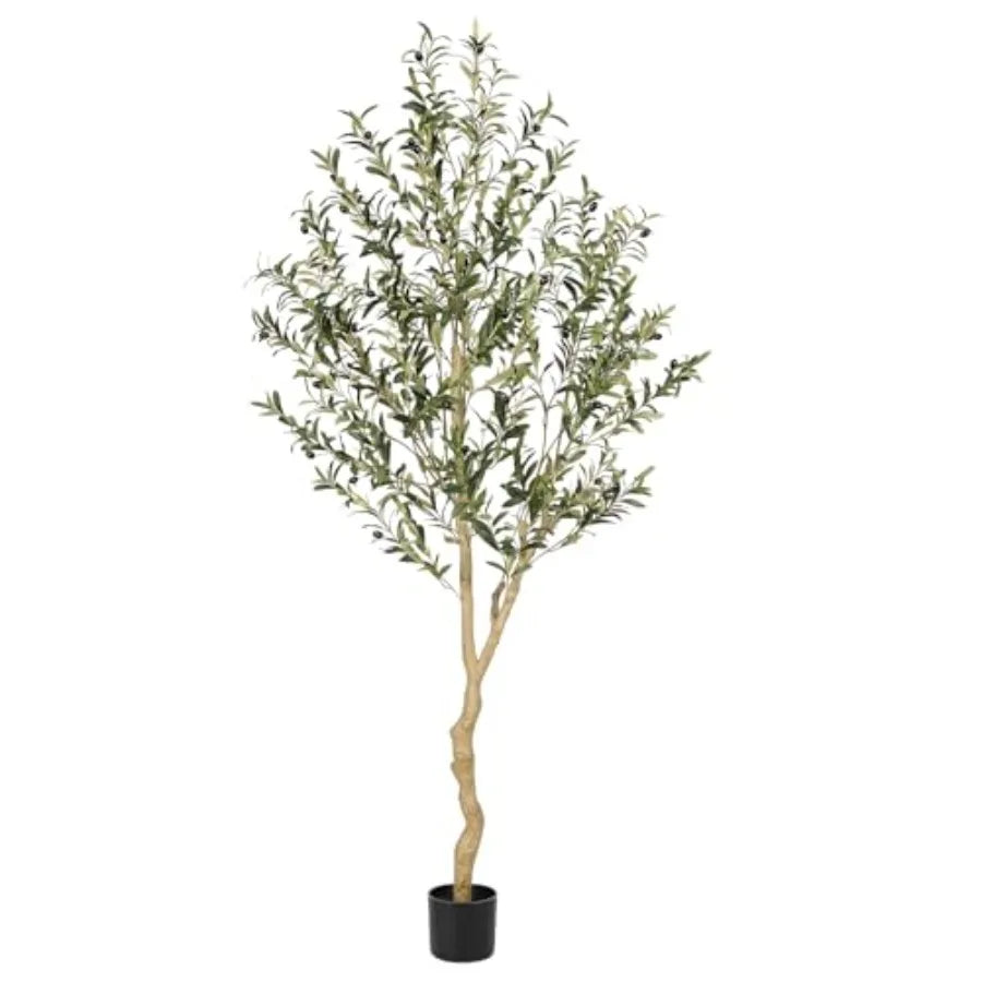 6ft Faux Olive Tree Tall Olive Tree Plants Fake Potted Olive Silk Tree Artificial Olive Trees for Modern Home Office Living Roo