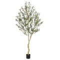 6ft Faux Olive Tree Tall Olive Tree Plants Fake Potted Olive Silk Tree Artificial Olive Trees for Modern Home Office Living Roo