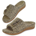 Fuzzy House Slippers with Arch Support for Women Men, Orthopedic Slide Slippers for Plantar Fasciitis Open Toe Indoor House