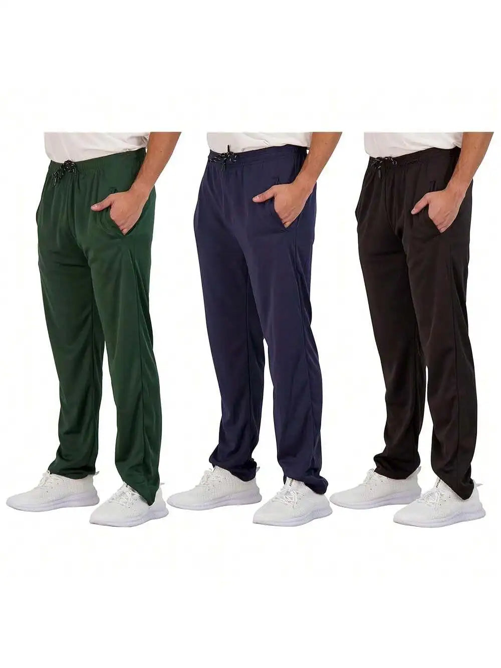 Mens Mesh Athletic Sweatpants With Pockets Open Bottom Lounge Gym Workout Pants