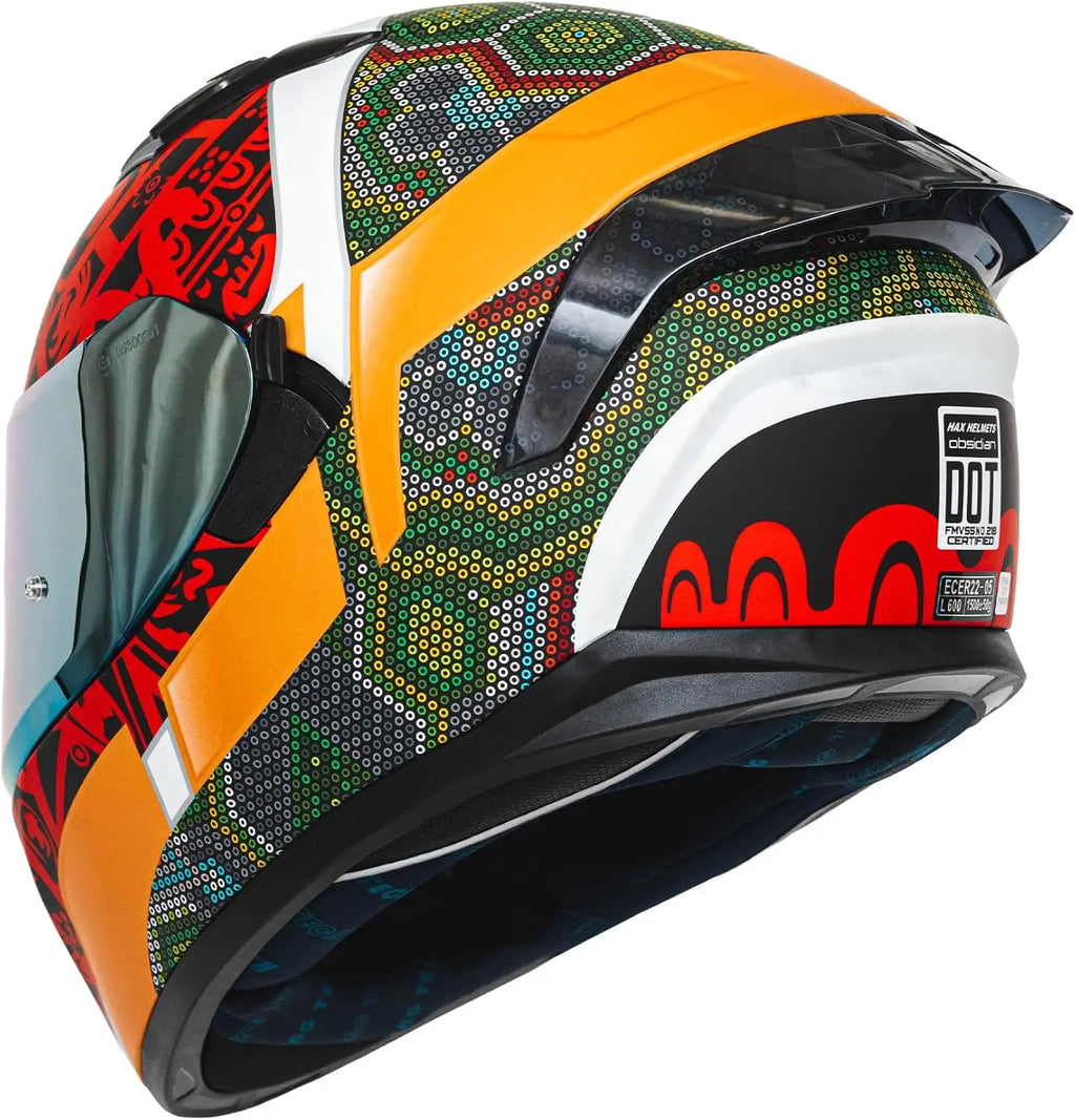 Obsidian Full Face Dual Visor Adult Motorcycle Helmet for Motorbike Street Bike with Pinlock Ready DOT Approved HUICHIOL Green X