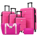 Lightweight 6 in 1 Hardshell Luggage Set 16"+20"+24"+28" with 2 Bags Lock Double Spinner Wheels Travel Carry On