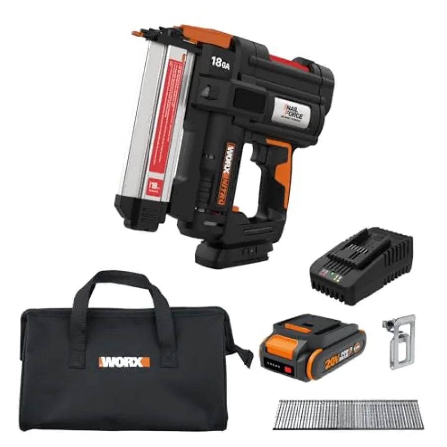 20V 18GA Cordless Brad Nailer, Cordless Nail Gun, Nail Gun Battery Powered, Up to 2 Inch, Tool-Free Jam Release, Trimming & Mold