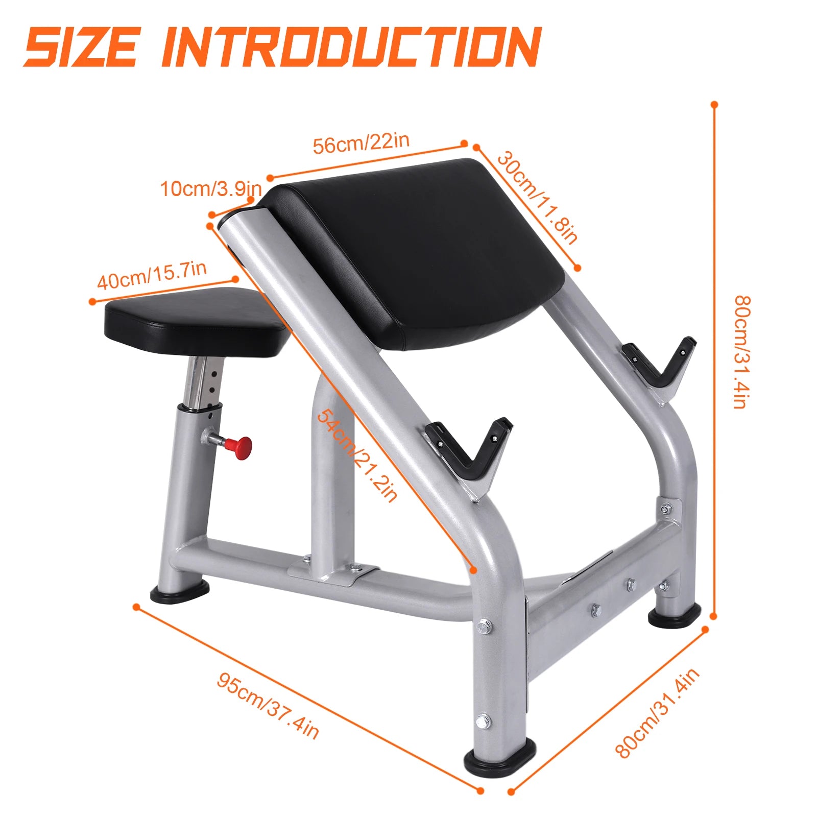 Seated Isolated Barbell Dumbbell Biceps Station with Adjustable Seat Fitness Equipment for Home Gym Strength Training