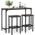 Industrial 47.5 Counter-Height Dining Set with 2 Bar Stools for Kitchen or Breakfast Nook