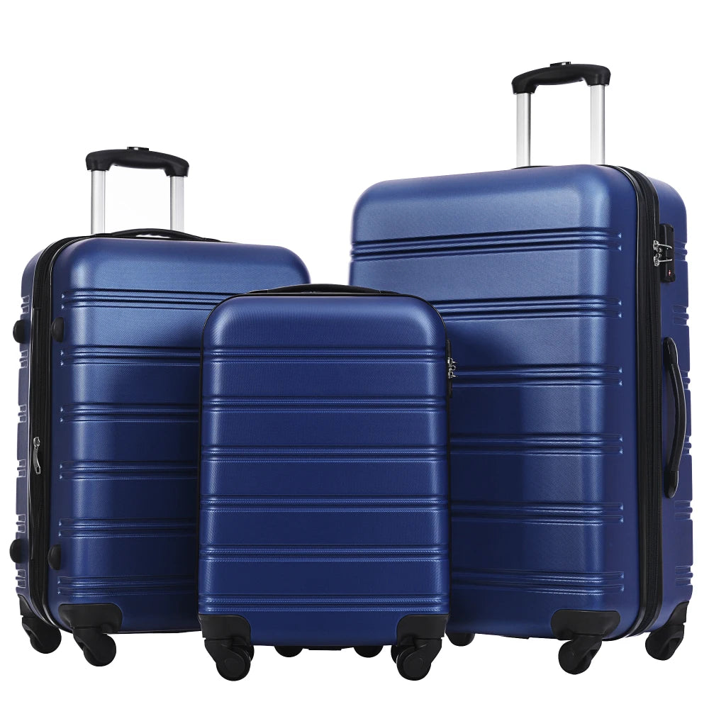 3 Piece Gradient Color Hardshell Luggage Set Expandable with Spinner Wheels TSA Lock Lightweight 20/24/28 Inch
