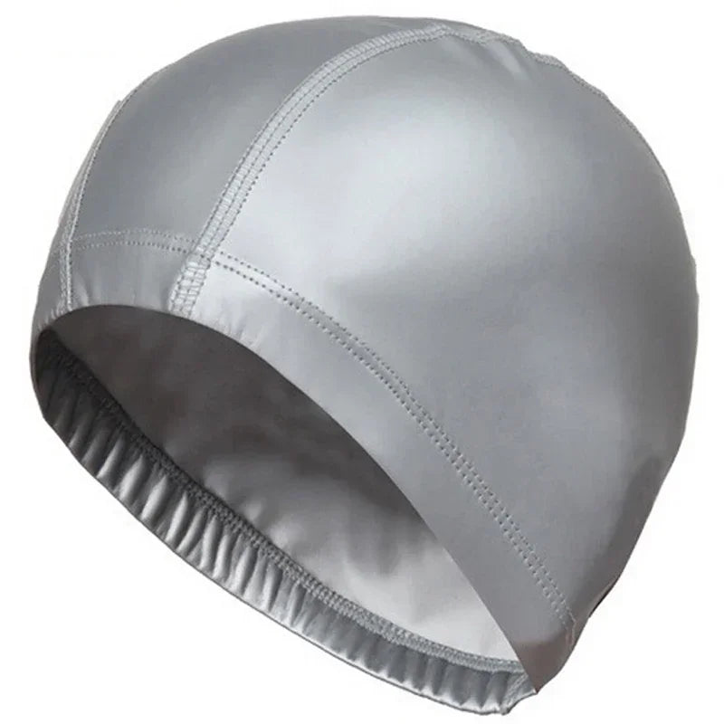 Hat Plus Size for Men & Women Adults NewWaterproof PU Fabric Protect Ears Long Hair Water Sport Swim Pool Swimming Bathing Caps