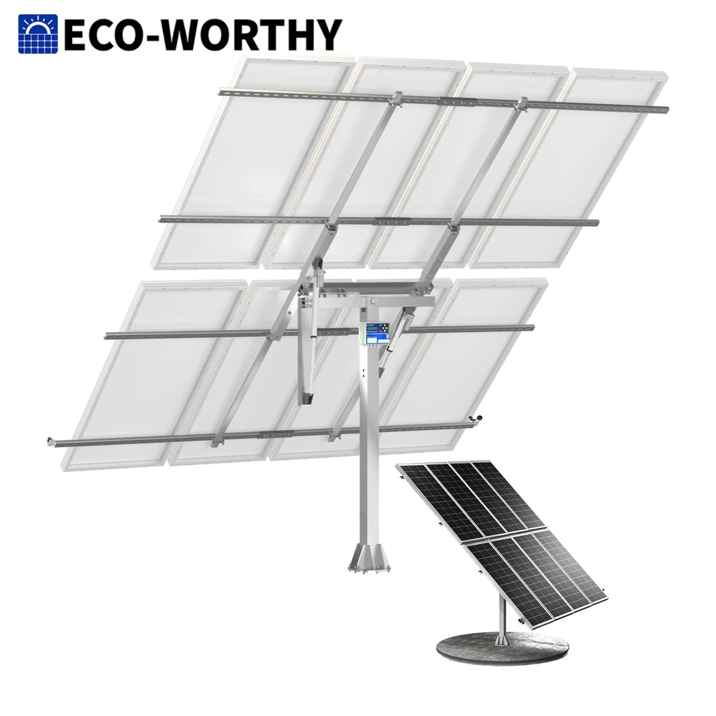 ECO-WORTHY Solar Panel Dual Axis Tracking System (Expanded Version Increase 40% Power) with Tracker Controller High Stability