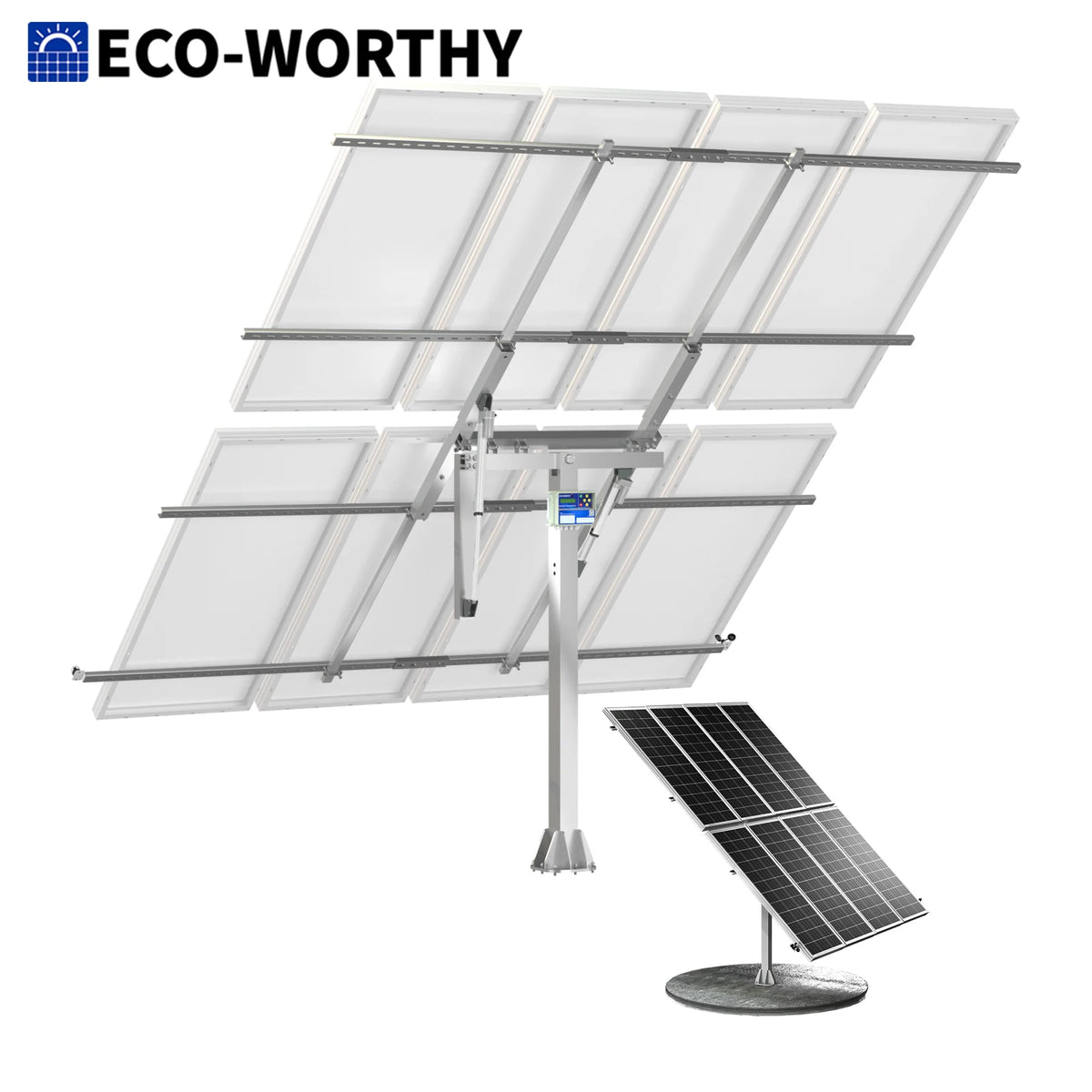 ECO-WORTHY Solar Panel Dual Axis Tracking System (Expanded Version Increase 40% Power) with Tracker Controller High Stability