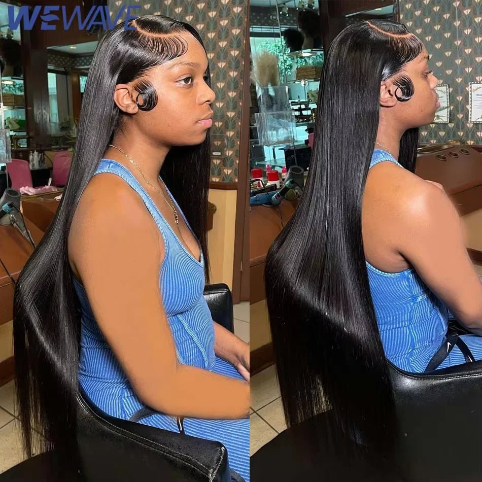 40 50 Inch Bone Straight Human Hair Wigs 13x6 Hd Lace Frontal Wig Brazilian 250 Density Human Hair 360 Full Lace Front Wig