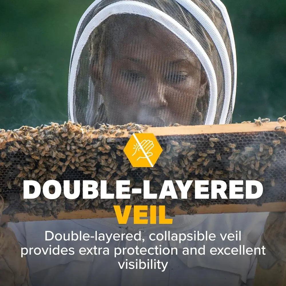 Affordable Breathable Beekeeping Suit with Self-Supporting Veil for Backyard Beekeepers, XL