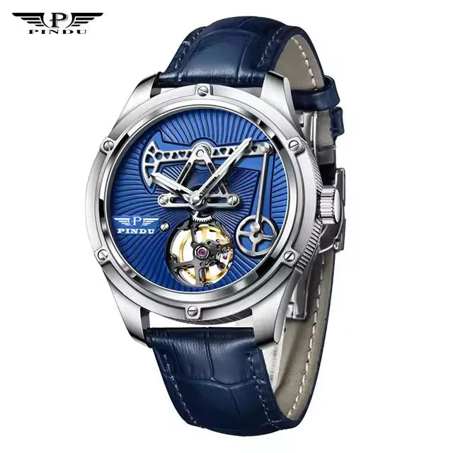 PINDU Design New Oil Well Mechanical Watch Men Miyata 8215 Movement Sapphire Mirror Waterproof Business Mechanical Wristwatches