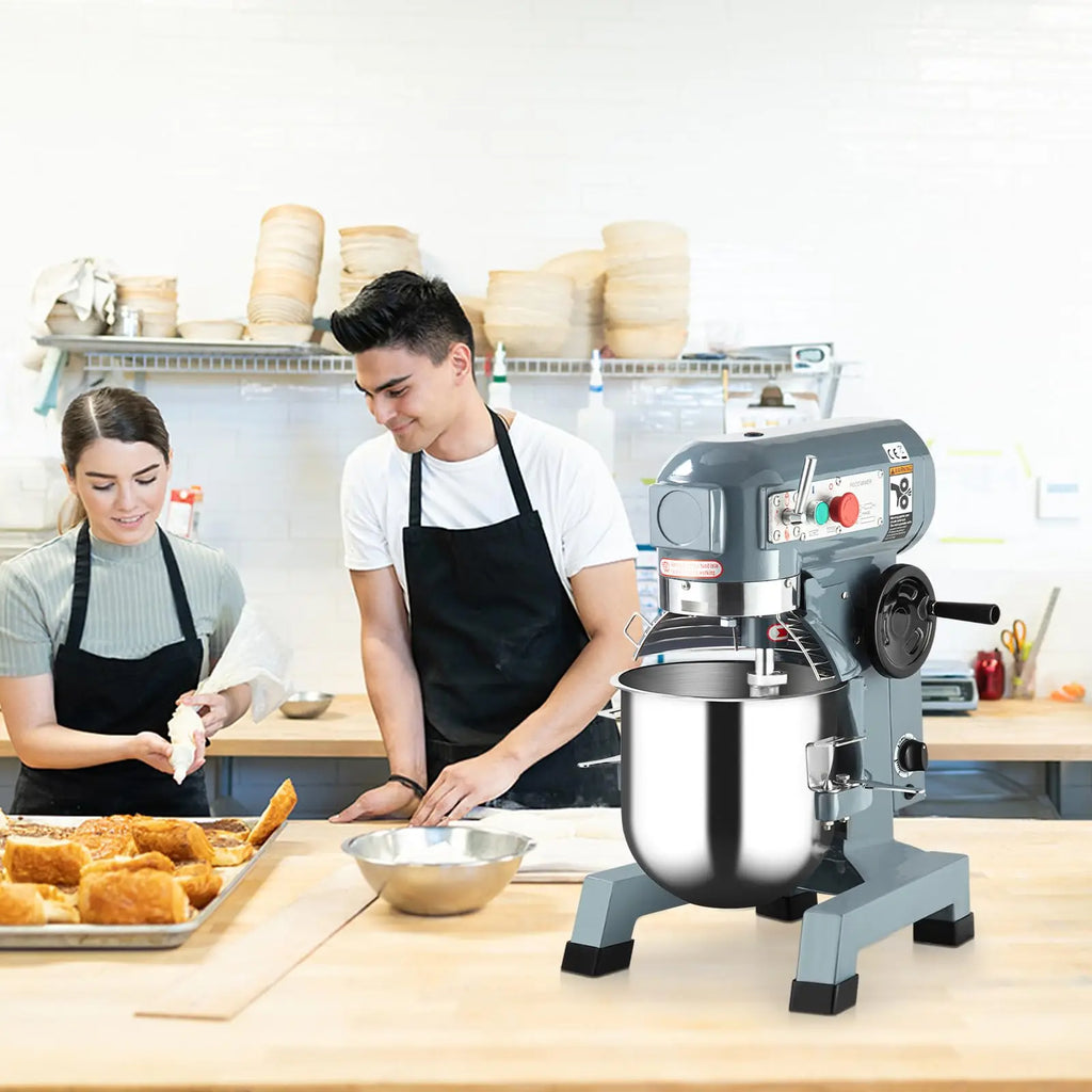 15Qt Commercial Electric Dough Mixer, 600W Heavy-Duty Stainless Steel Stand Mixer with Timer, 3 Speeds & Attachments