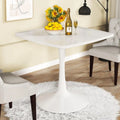 32-inch White Tulip-Style Dining Table for 2-4 with Thickened Pedestal Base
