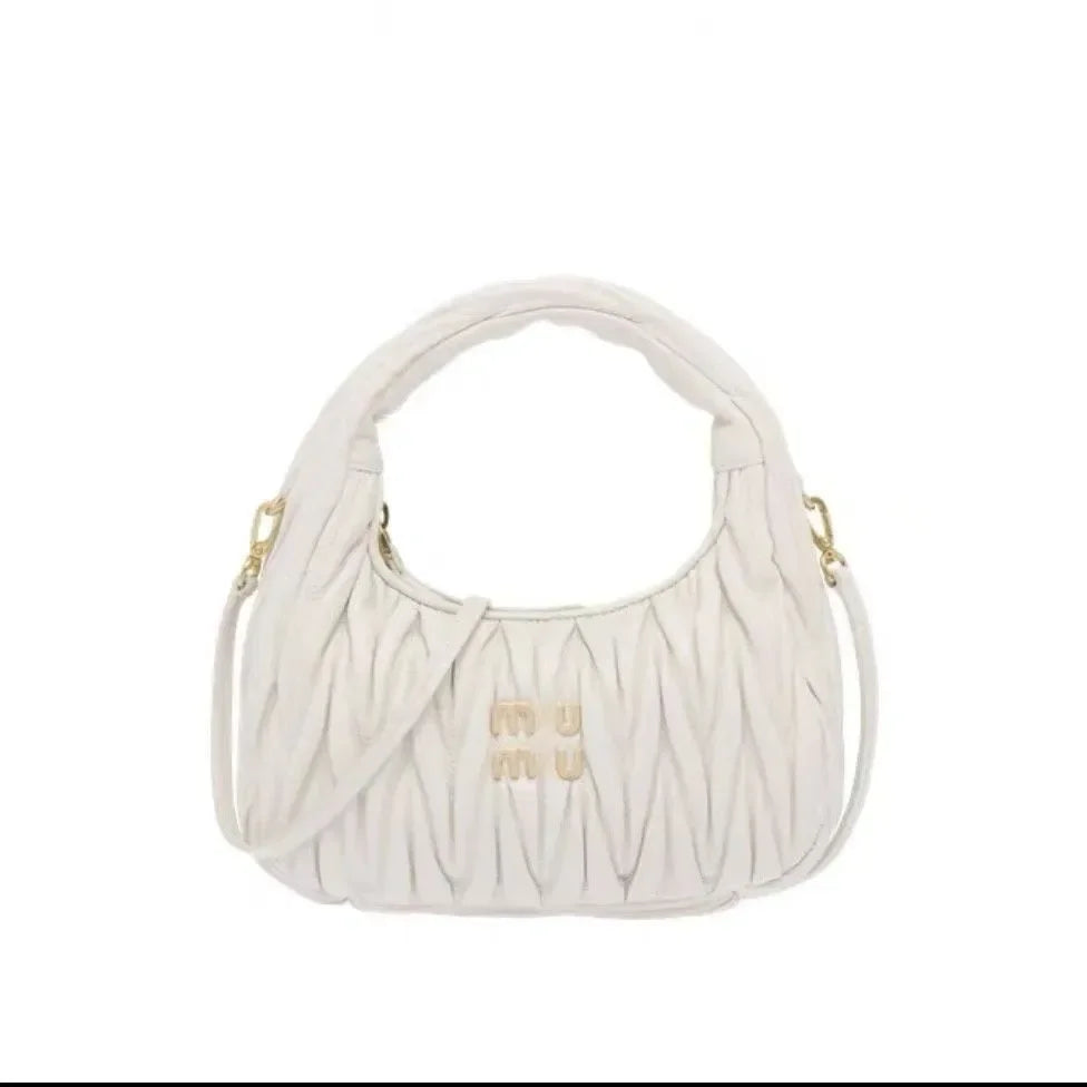 Luxury Womens Miui sa underarm hobo with shoulder strap cleo handbags Genuine Leather clutch tote mens Designer p