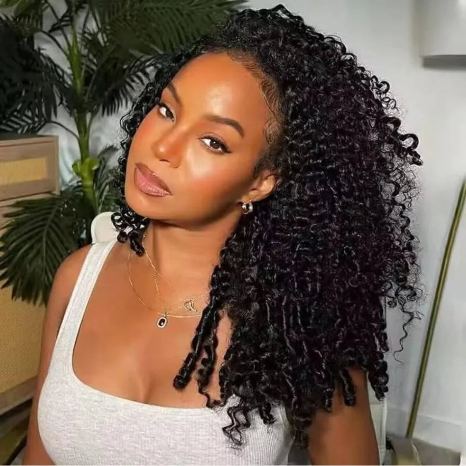 Burmese Curly Wig Human Hair Deep Wave 13X4 13X6 Hd Lace Front Wig 250 Density Pre Plucked Brazilian Hair Black Human Hair 40 In