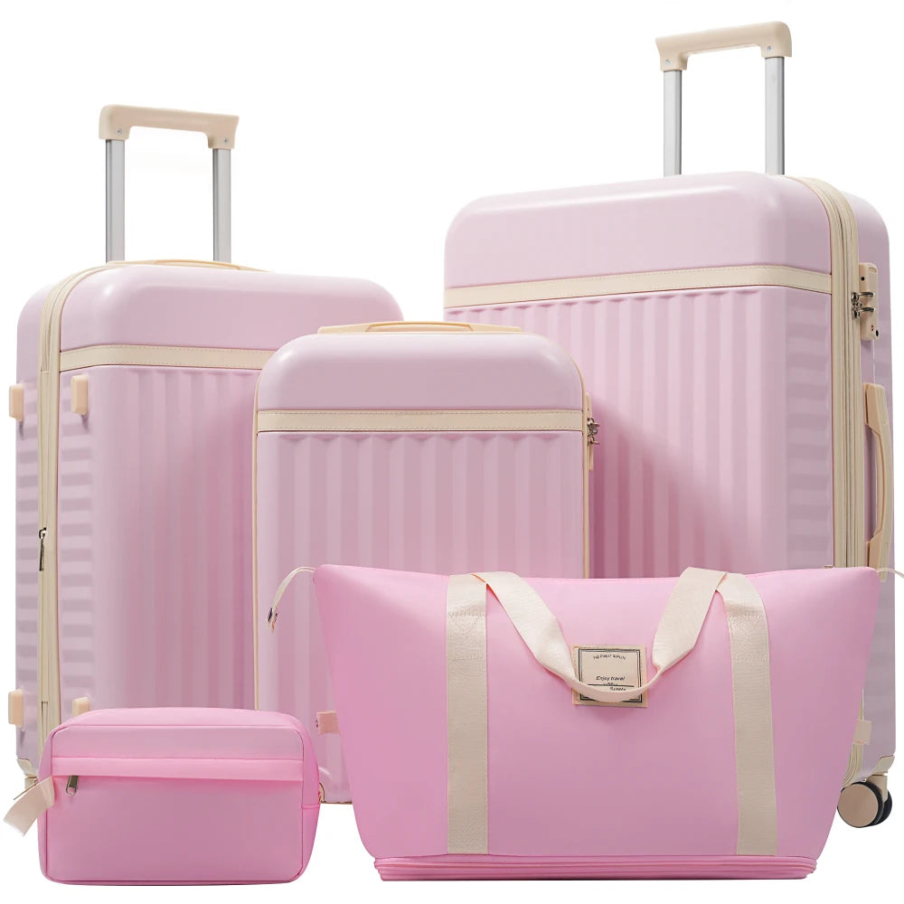3PCS Front Opening Hardside Expandable Luggage Set Carry on Suitcase USB Port TSA Lock Spinner Wheels & Handle Bag