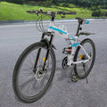 21-Speed Folding Bicycle, Adjustable Saddle, Dual Disc Brakes, High-Carbon Steel Frame, Compact & Durable for Commuting & Travel