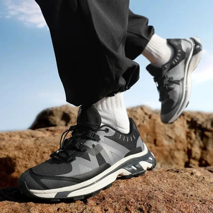 Men's -Terrain Hiking Sneakers - Breathable Anti-Slip Shock-Absorbing and Sole Low-Top Outdoor Shoes Suitable for Trail Running
