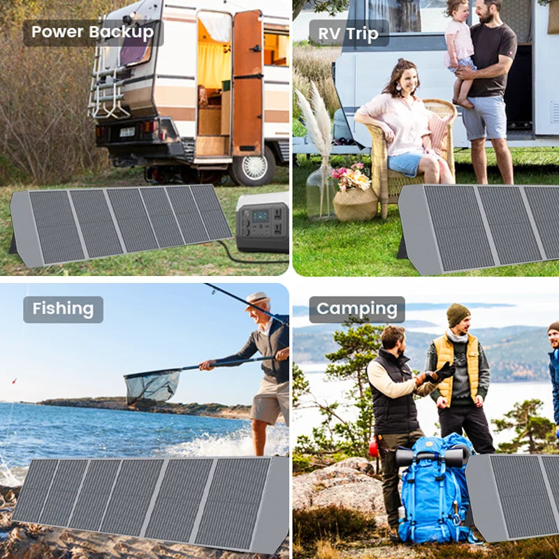 Ctolity 100W 200W Portable Solar Panel, with PD Box Charger, XT60 USB Port, Balcony Photovoltaic, for Camping Power Energy