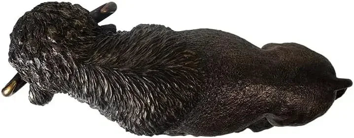 Majestic Bison Statue Large Cold Cast Bronze Sculpture of American Buffalo for Western and Rustic Nature Themed Home Decor 18" W