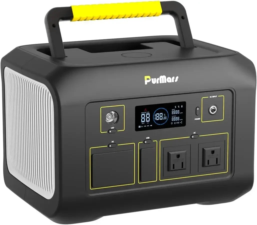 Portable Power Station 600W,538Wh Solar Powered Generator with LiFePO4 Battery,Peak 1200W,USB PD 100W Power Supply input/output
