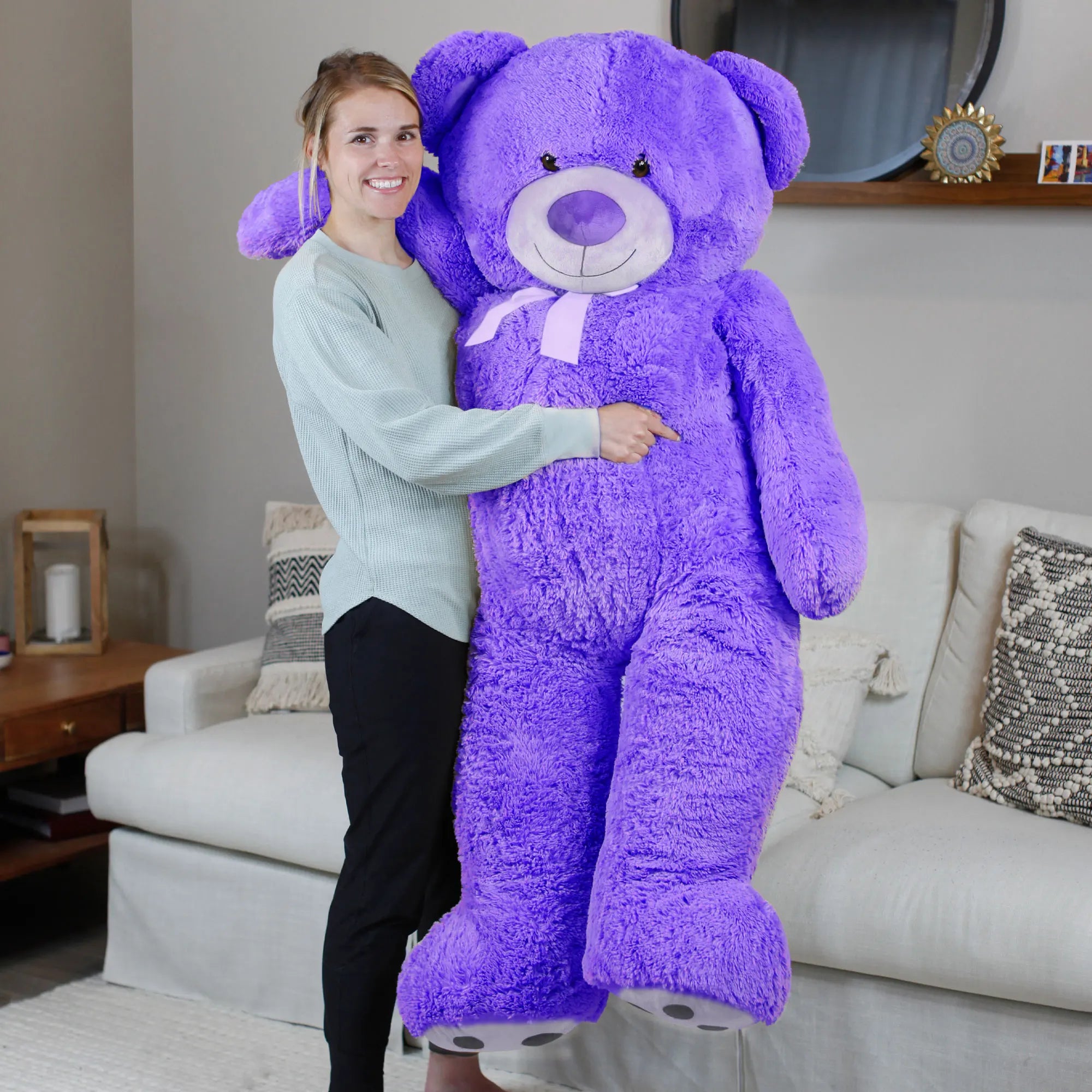 Giant Teddy Bear Stuffed Animals, 5Ft Big Bear Plush, Large Stuffed Toy For Christmas, Gift for Girlfriend Birthday Gifts