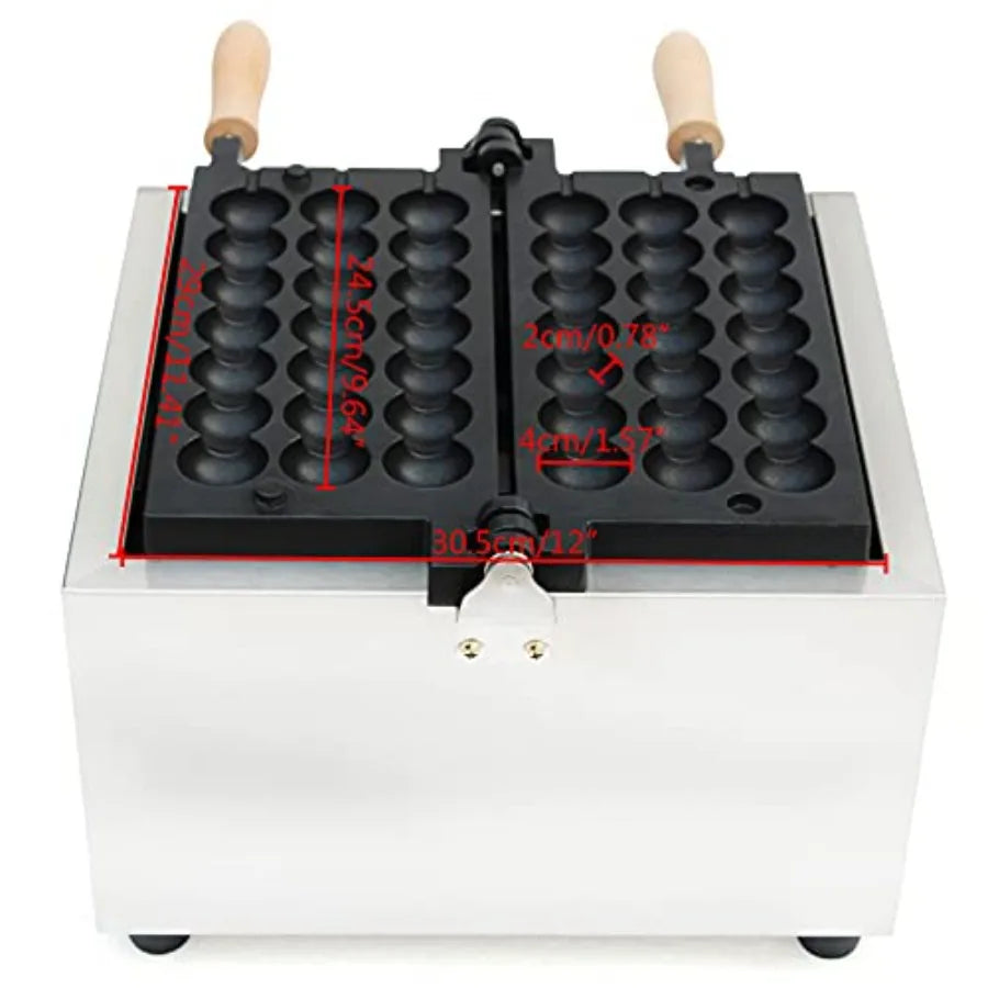 Commercial Electric Egg Waffle Maker 42pcs Stainless Steel Nonstick Bubble Waffle Ball Machine with Time Temp Control for Baker