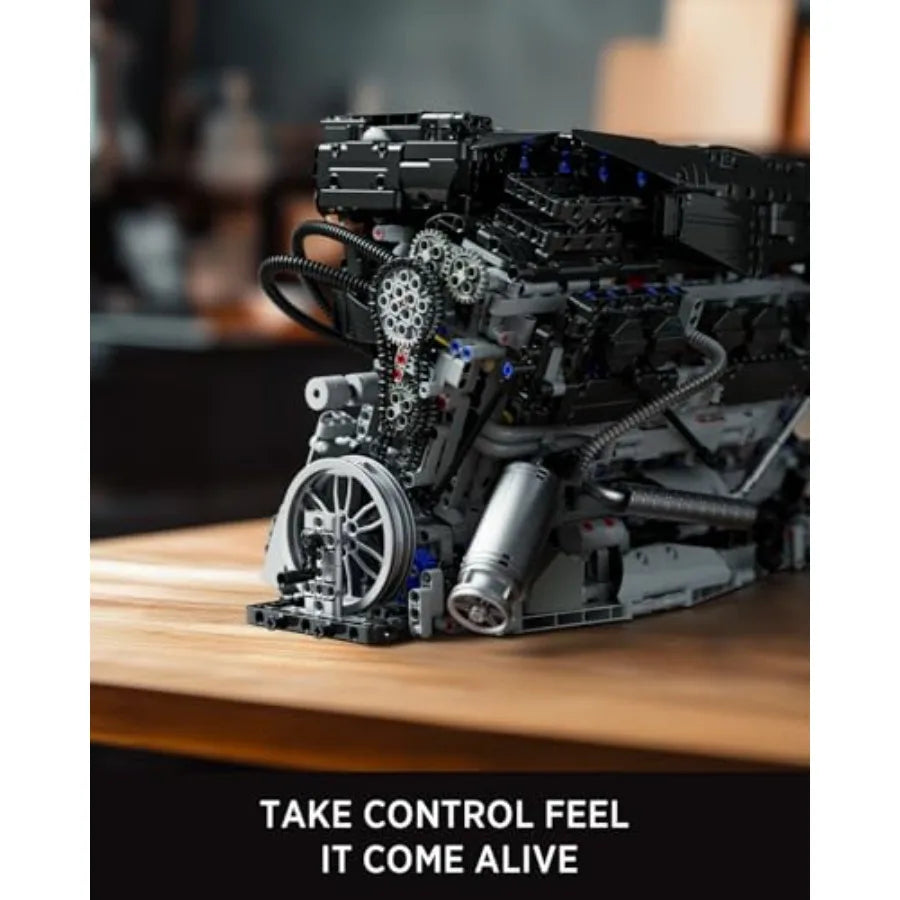 Engine Building Set, Advanced Collector’s Engine Model Toy, Physical Science Educational Toy for Adults, Home or Office Display