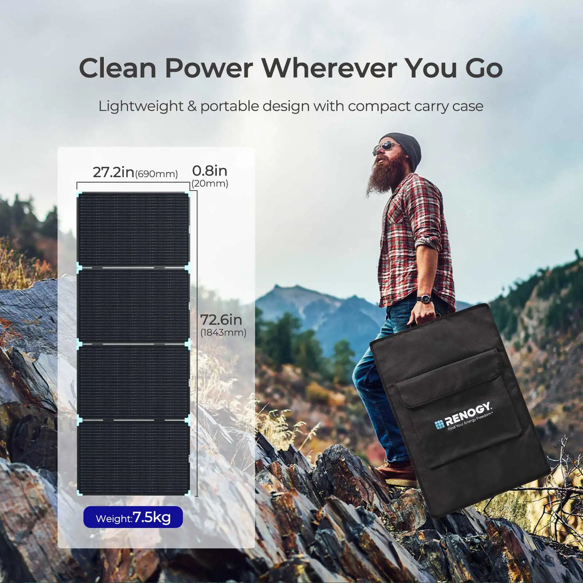 Renogy 220W Foldable Solar Panel Suitcase with 20A Controller, Portable 23% High-Efficiency, for RV Camping Power Station