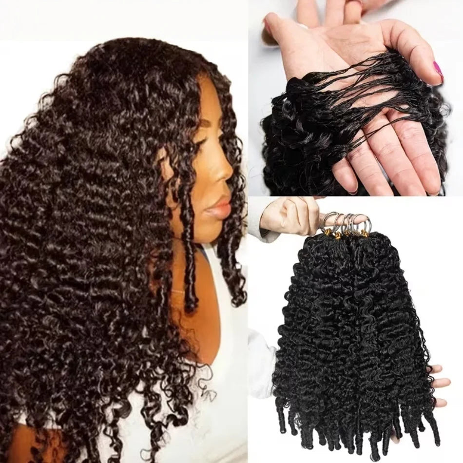 Burmese Curly Crochet Human Hair Feather Knotless Pre-Separated Crochet Hair Extensions Full Head Brazilian Hair For Black Women