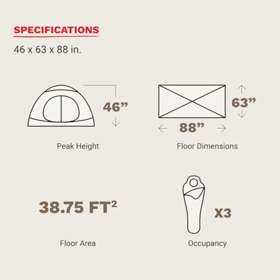 3 Person Camping and Backpacking Tents & Footprints