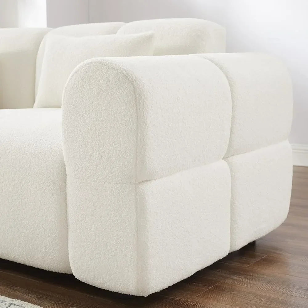 80\" Oversized Boucle Sofa Couch Modern Deep Seat Love Seat Mid-Century Cloud Couch for Living Room ComfortableCustomized