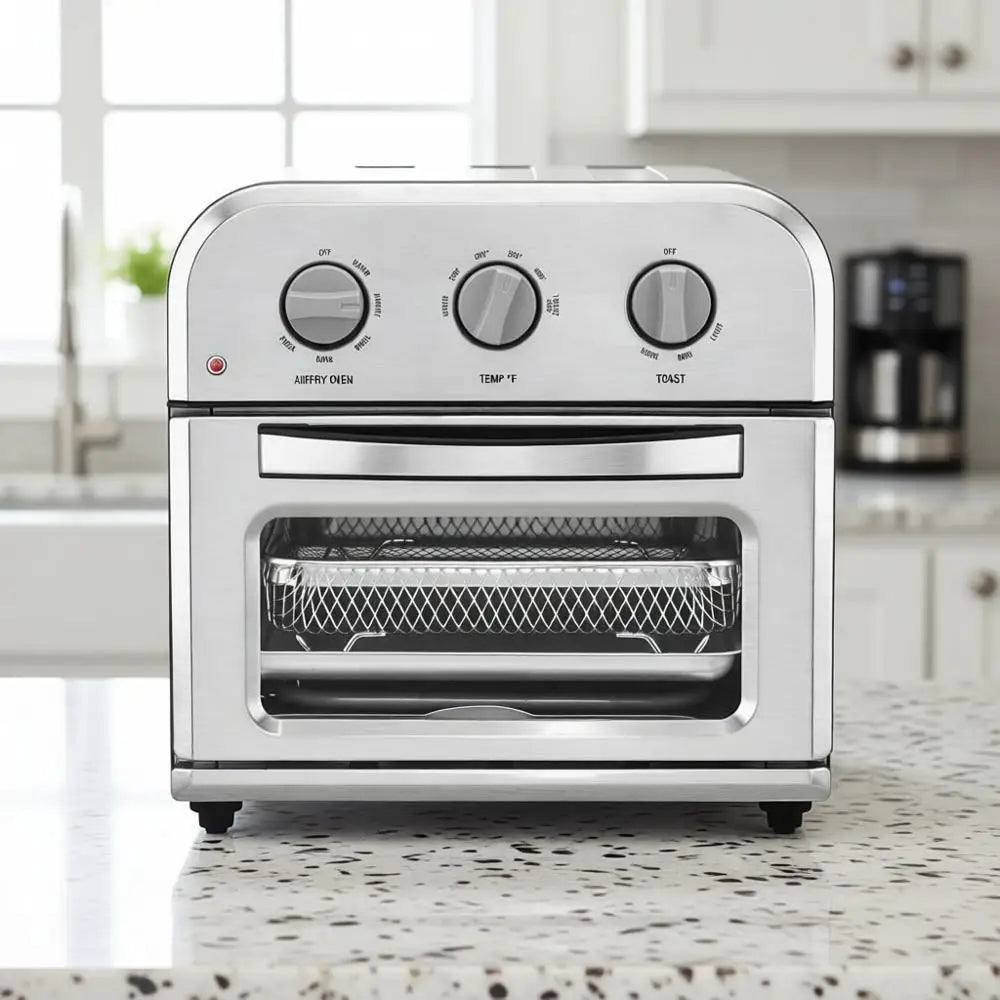 Toaster Oven, 6-in-1 Functions, Adjustable Temperature, Includes Oven Rack, Baking Pan and Air Fry Basket