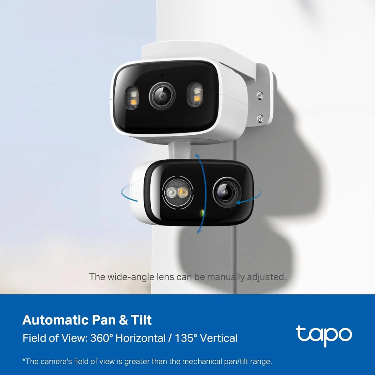 2K Dual Lens Security Camera with 360° View, AI Detection & Alexa/Google Assistant - Indoor/Outdoor Use
