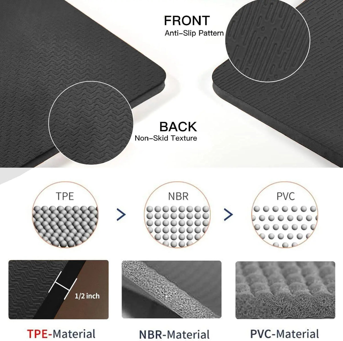 Extra Large Thick TPE Yoga Mat 6x4 Feet Non-Slip for Home Workouts Pilates