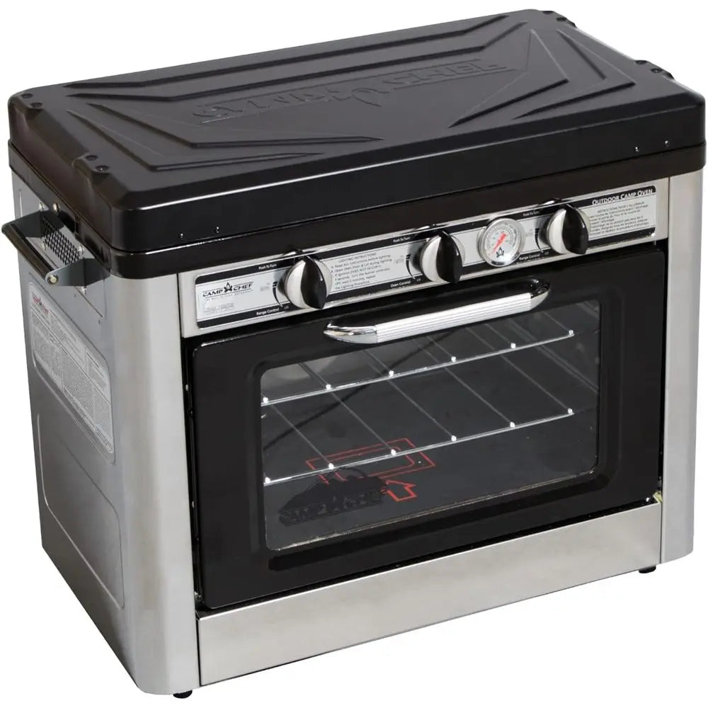Portable Outdoor Camping Oven, Black/Silver, 31 H x 24 W x 18 L