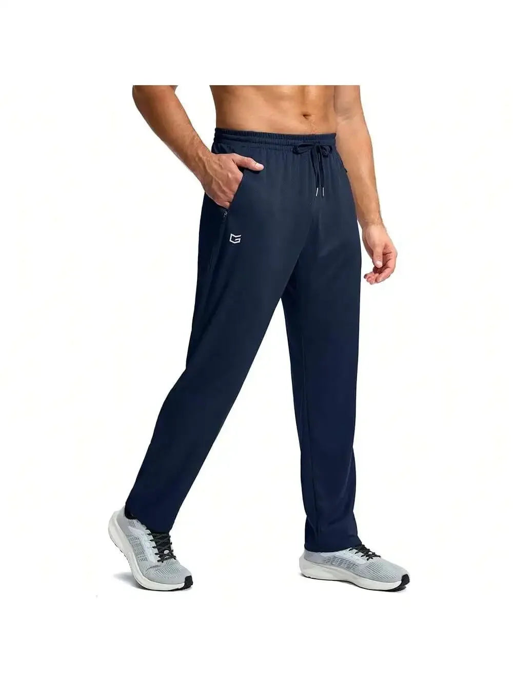 Mens Lightweight Mesh Sweatpants With Zipper Pockets Open Bottom Athletic Pants