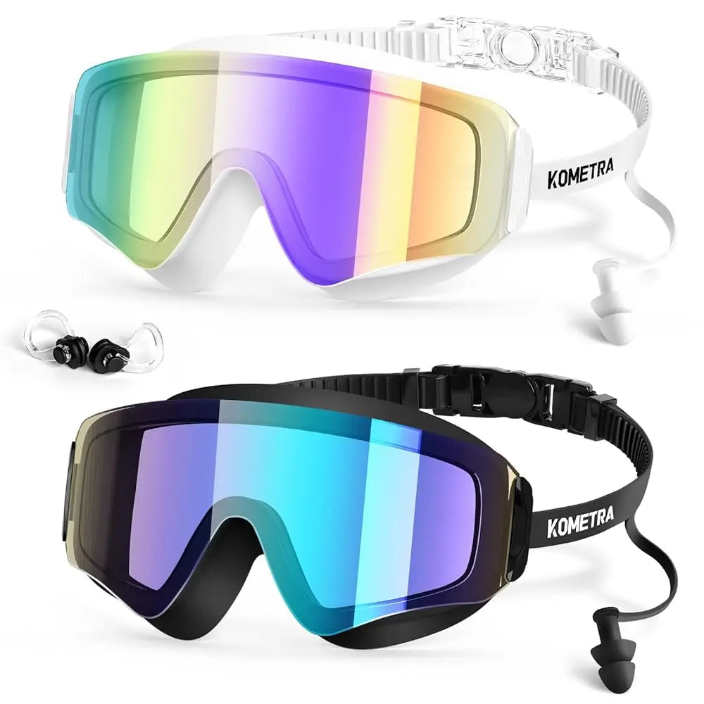 2 Pack Kids Swim Goggles for 3-15, Anti Fog UV Protection Pool Water Swimming Goggles for Boys Girls Toddler