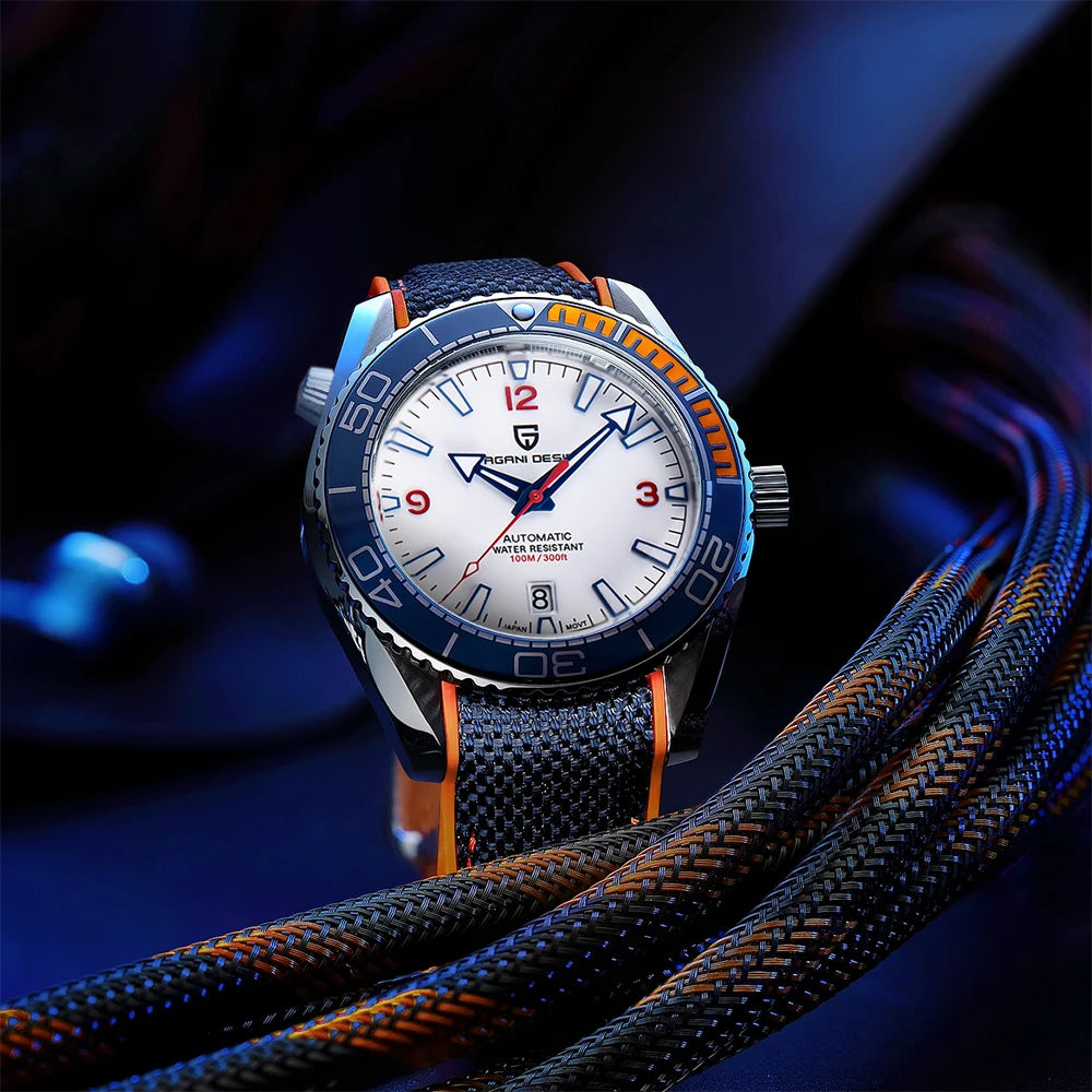 Top PAGANI DESIGN luxury watch mechanical automatic watch Diving rubber series sports watch Sapphire Luminous fashion Men'sWatch