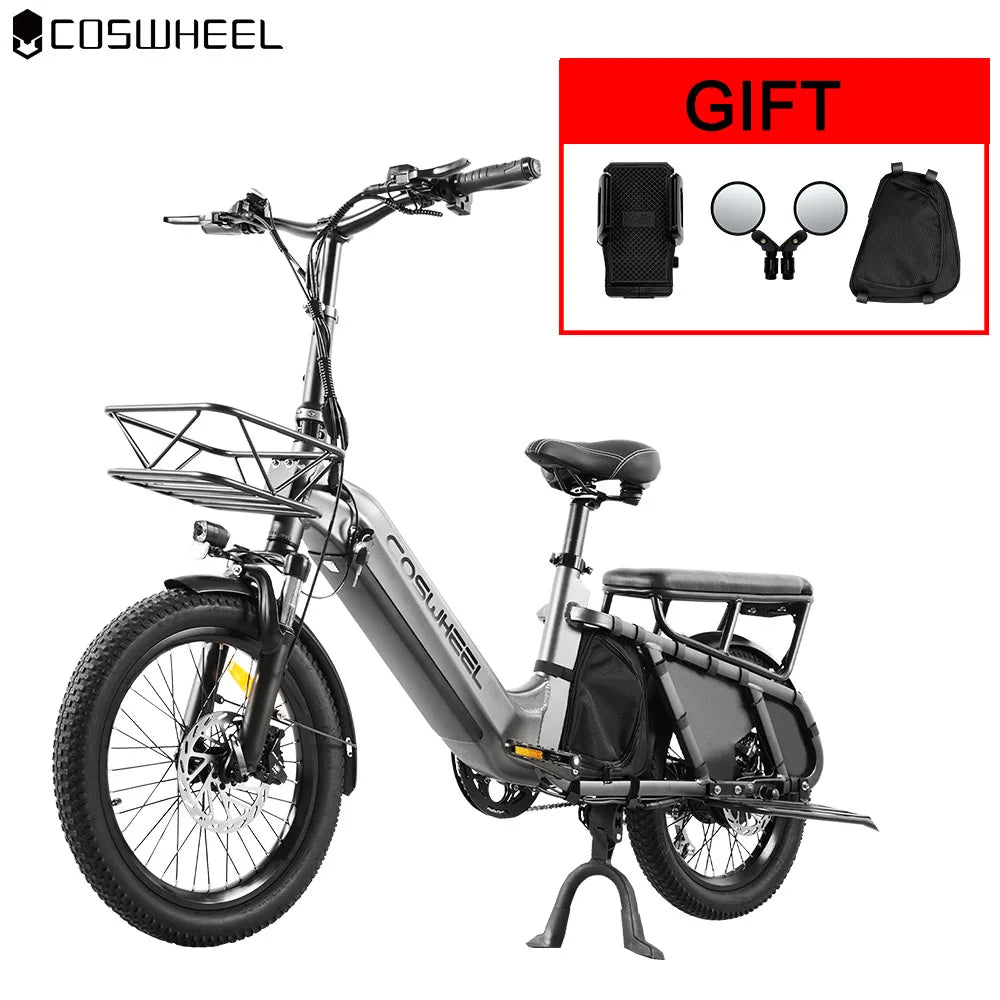 COSWHEEL HQ20 1300W Peak Folding Electric Bike for Adults, 35MPH 100Miles, 48V 19Ah Removable Battery, 20x4.0 Fat Tire E-bike