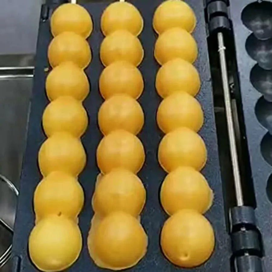 Commercial Electric Egg Waffle Maker 42pcs Stainless Steel Nonstick Bubble Waffle Ball Machine with Time Temp Control for Baker