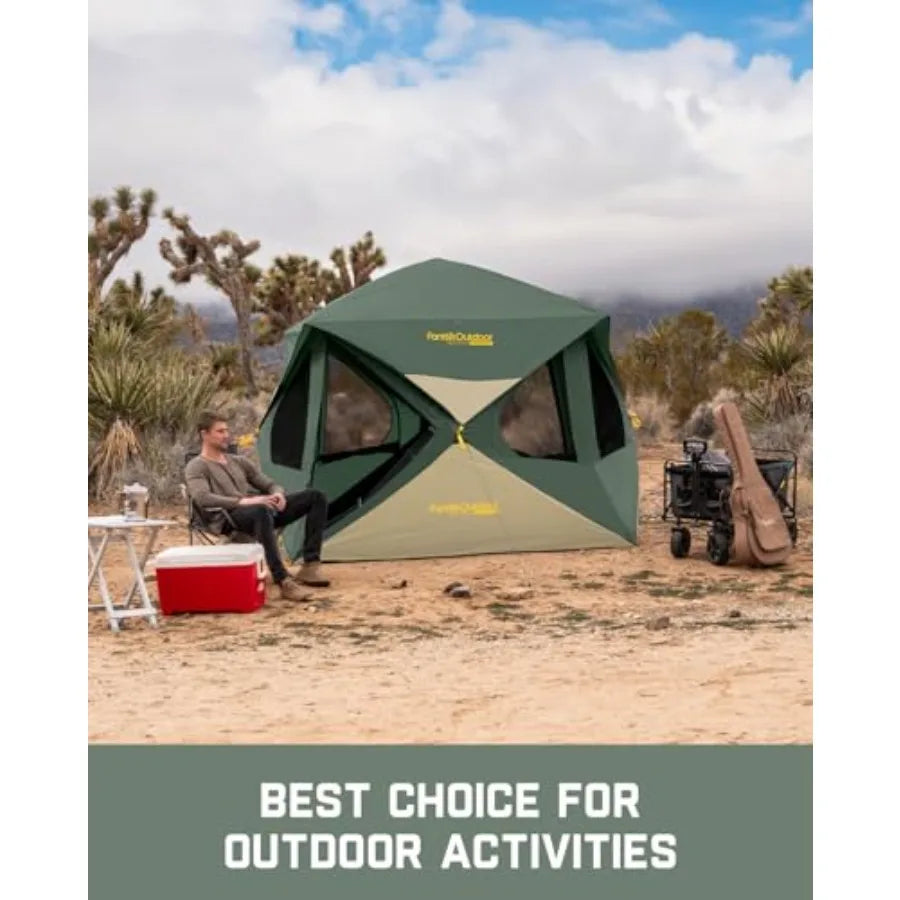 Alpha C4 Ultra Camping Tent 4 Person Pop Up Instant Cabin Setup in 60 Seconds Portable Hub Tent with Rainfly Windproof for Outd